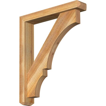 Ekena Millwork Balboa Craftsman Rough Sawn Bracket w/ Offset Brace, Western Red Cedar, 4"W x 22"D x 26"H BKT0402X22X26BOA04RWR